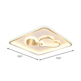 Led Flush Mount Ceiling Lamp Fixture - Acrylic Square Design Gold 16/19.5 Width