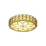Modern Crystal Block Circle Led Ceiling Light 6.5/8.5 Width Gold Flush Mount Fixture