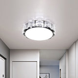 Minimalist Crystal Led Flush Lamp In Black/White: Square/Round Ceiling Mount Light Fixture

Note: