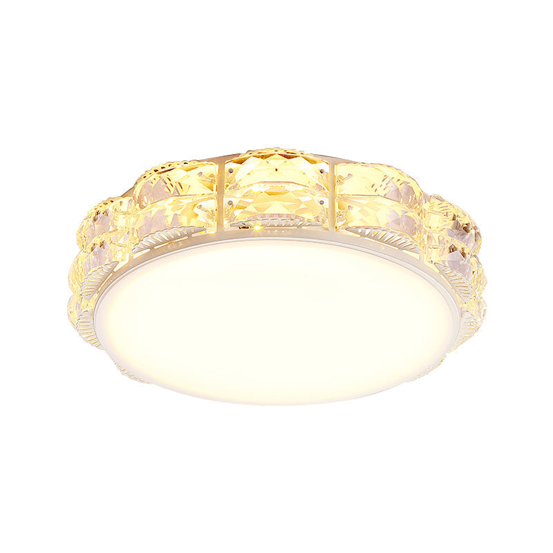Minimalist Crystal Led Flush Lamp In Black/White: Square/Round Ceiling Mount Light Fixture

Note: