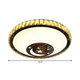 Simplicity Crystal Block Ceiling Mounted Light With Chrome Led Star & Moon Design