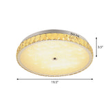 Modern Chrome Crystal Led Flush Mount Ceiling Light - Round/Square Design For Bedroom Lighting