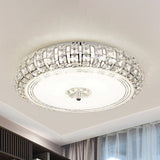 Modern Chrome/Gold Led Crystal Ceiling Mounted Light Flushmount Design 15/19 Width Chrome / 15