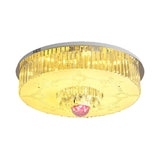 Modern Chrome Led Crystal Flush Mount Light Fixture For Parlor Ceiling - Rectangular Shape