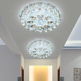Contemporary Crystal Hallway Led Ceiling Lamp In Purple/Coffee - Warm/White Light