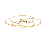 Contemporary Gold Metal Flush Mount Led Ceiling Light With Circle Ring Design - Warm/White For