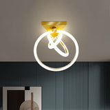 Modern Led Gold Acrylic Flush Mount Ceiling Light For Bedroom