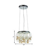 Modernist Clear Glass Led Chandelier With Crystal Accents - 14 Or 16 Width Warm/White Light