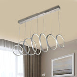 Modern Chrome Hoops Pendant Ceiling Light With Led Ideal For Kitchen