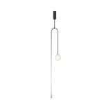Modern Black Pendant Light For Living Room With Global Glass Shade - 48/64 Length