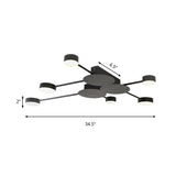 Modern Black Semi Flush Ceiling Light For Childs Bedroom With Drum Shade