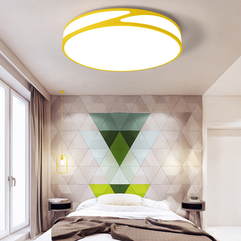 Macaron Style Acrylic Ceiling Lamp - Candy Colored Flush Light For Offices Yellow / 14