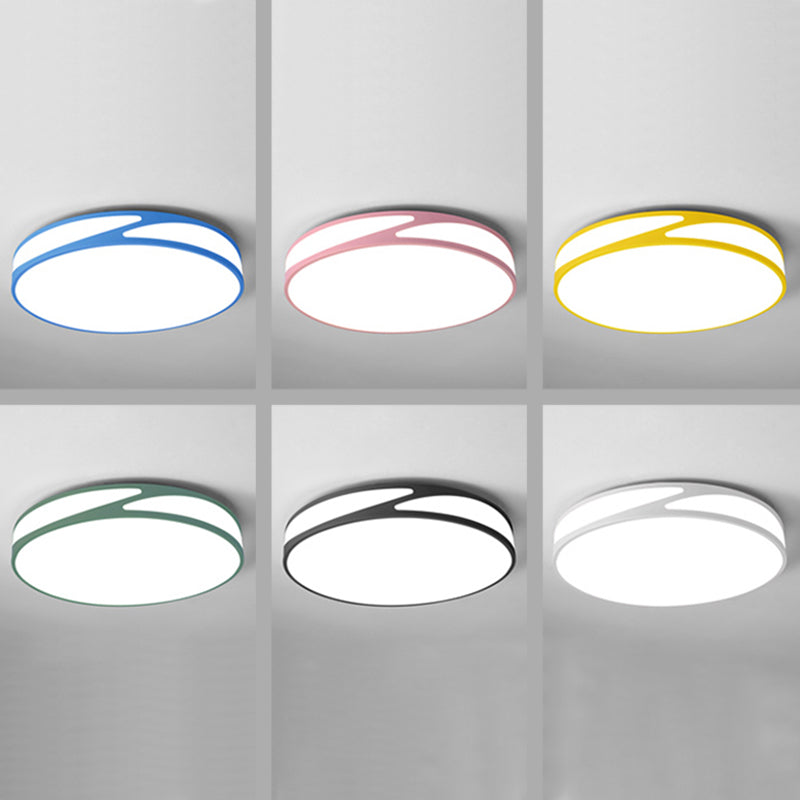 Macaron Style Acrylic Ceiling Lamp - Candy Colored Flush Light For Offices
