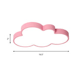 Nordic Style Macaron Colored Cloud Child Flush Mount Light For Bedroom