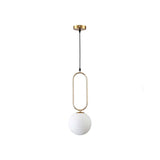 Modern Orb Pendant Light With Milk Glass Shade Gold Finish - Ideal For Living Room