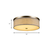 Contemporary Beige Fabric Led Flush Mount Lamp (16/19.5/23.5 Dia)