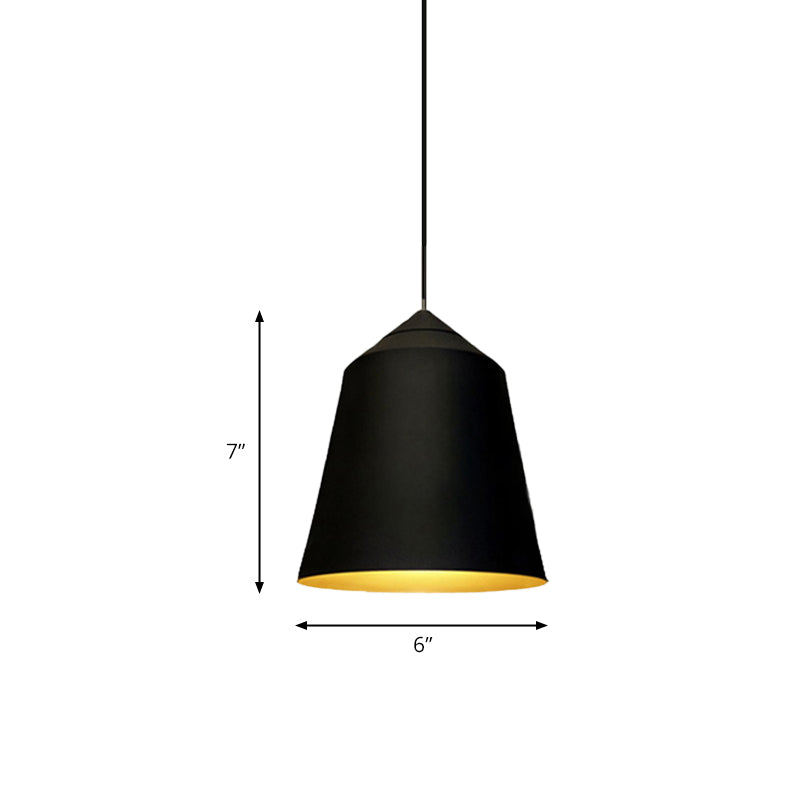 Contemporary 6/13 Wide Bell Pendant Light - Elegant Metal Design 1 Black/White Ceiling Hanging