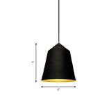 Contemporary 6/13 Wide Bell Pendant Light - Elegant Metal Design 1 Black/White Ceiling Hanging