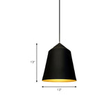 Contemporary 6/13 Wide Bell Pendant Light - Elegant Metal Design 1 Black/White Ceiling Hanging