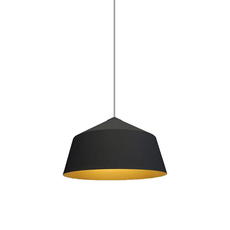 Nordic Style Dome Shaped Pendant Ceiling Light - Metal 1 Black/White Hanging Design