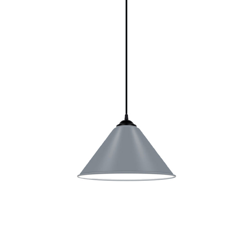 Modern Metal Cone Hanging Light - 1 Pink/Yellow/Green Pendant 12/14/16 Diameter