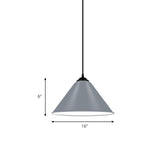 Modern Metal Cone Hanging Light - 1 Pink/Yellow/Green Pendant 12/14/16 Diameter