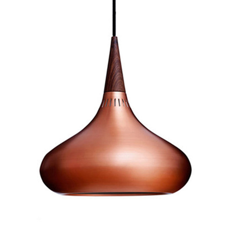 8/11/12W Teardrop Pendant Light Nordic Metal Black/White/Pink Hanging