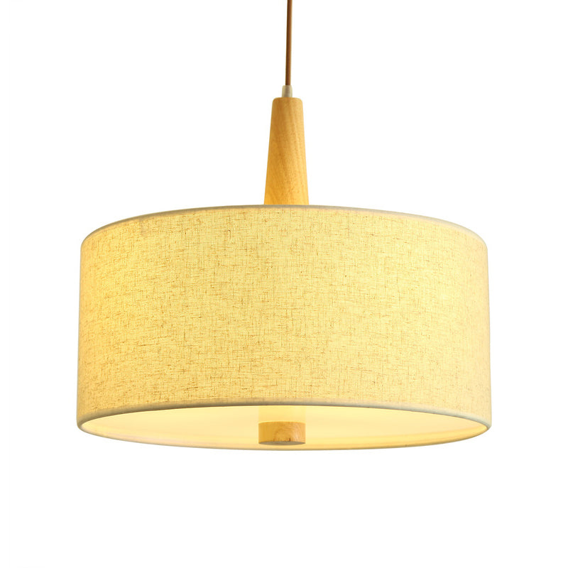 Nordic Flaxen Drum Pendant Light For Dining Room