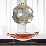 Modern Shell Pendant Light - Globe Suspension White/Beige 1-Light