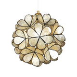 Modern Shell Pendant Light - Globe Suspension White/Beige 1-Light
