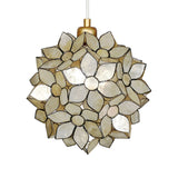 Modern Shell Pendant Light - Globe Suspension White/Beige 1-Light