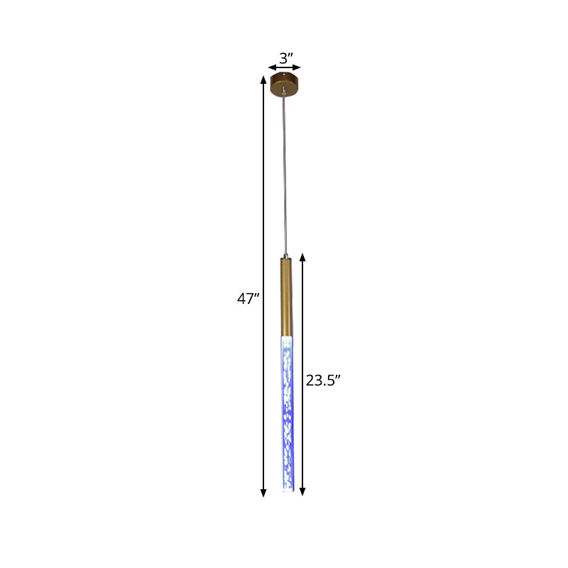 Modern Bubble Crystal Pendant Light - Linear Design Gold Finish Warm/White/Purple Ideal For Bars