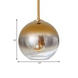 Nordic Glass Globe Pendant Lighting - 1 Light Sliver/Gold Finish 8/10/12W