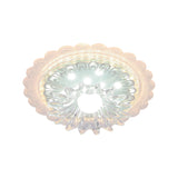 Bloom Flush Mount Lamp - 7/9 Minimal Clear Crystal Led White Close To Ceiling Lighting For Corridor