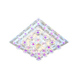 Contemporary Purple Crystal Ceiling Light - 7/9.5 Flush Mount Led For Corridor In Warm/White