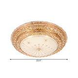Modern Gold Led Bedroom Ceiling Light With Crystal Bowl Shade