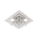 Modern Rhombus Flush Mount Ceiling Light With Clear Crystal Design Led Hallway Lighting Fixture In