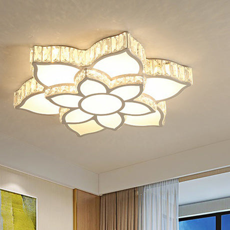 Modern Acrylic Flush Mount Spotlight Led Ceiling Light With Remote Control Dimming - White/3 Color