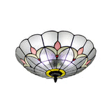Tiffany Style Flower Glass Ceiling Light For Bedroom