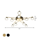 Sleek Metal Semi Flush Mount Ceiling Lamp With Multi-Head And Oval Shade - Stylish Lighting For