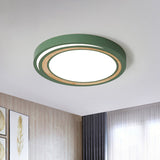Led Macaron Style Ceiling Lamp For Boys And Girls Bedroom - Acrylic Circle Mount Light