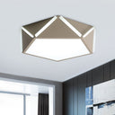 Pentagonal Flushmount Led Ceiling Lamp For Child’s Bedroom - Modern Acrylic Metal Design Coffee /