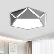Pentagonal Flushmount Led Ceiling Lamp For Child’s Bedroom - Modern Acrylic Metal Design Grey /