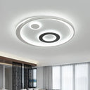 18’/21.5’ Dia Led Flush Lamp Kit - Modern Metallic White Ceiling Light With Warm/White / 18’