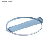 18’/22’ Kids Led Macaron Yellow/Pink/Grey Ceiling Light Fixture With Round Metal Frame