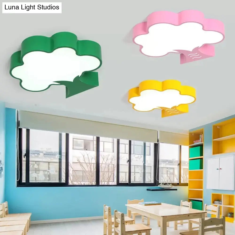18’/23.5’ Dia Led Tree Flush Mount Light - Pink/Yellow/Green Modern Acrylic Ceiling Lamp