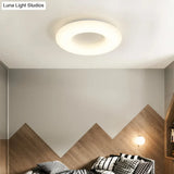 18’/23.5’ Modern Led White Doughnut Acrylic Flush Mount Ceiling Lamp
