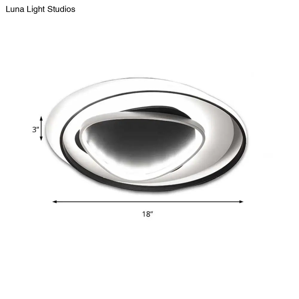 18’/23.5’ Wide Acrylic Circle Flushmount Led Ceiling Light - Modern Black Design In Warm/White