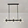 18/24-Light Linear Acrylic Shade Ceiling Pendant For Dining Room - Black/White/Gold Ideal Over