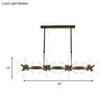 18/24-Light Linear Acrylic Shade Ceiling Pendant For Dining Room - Black/White/Gold Ideal Over